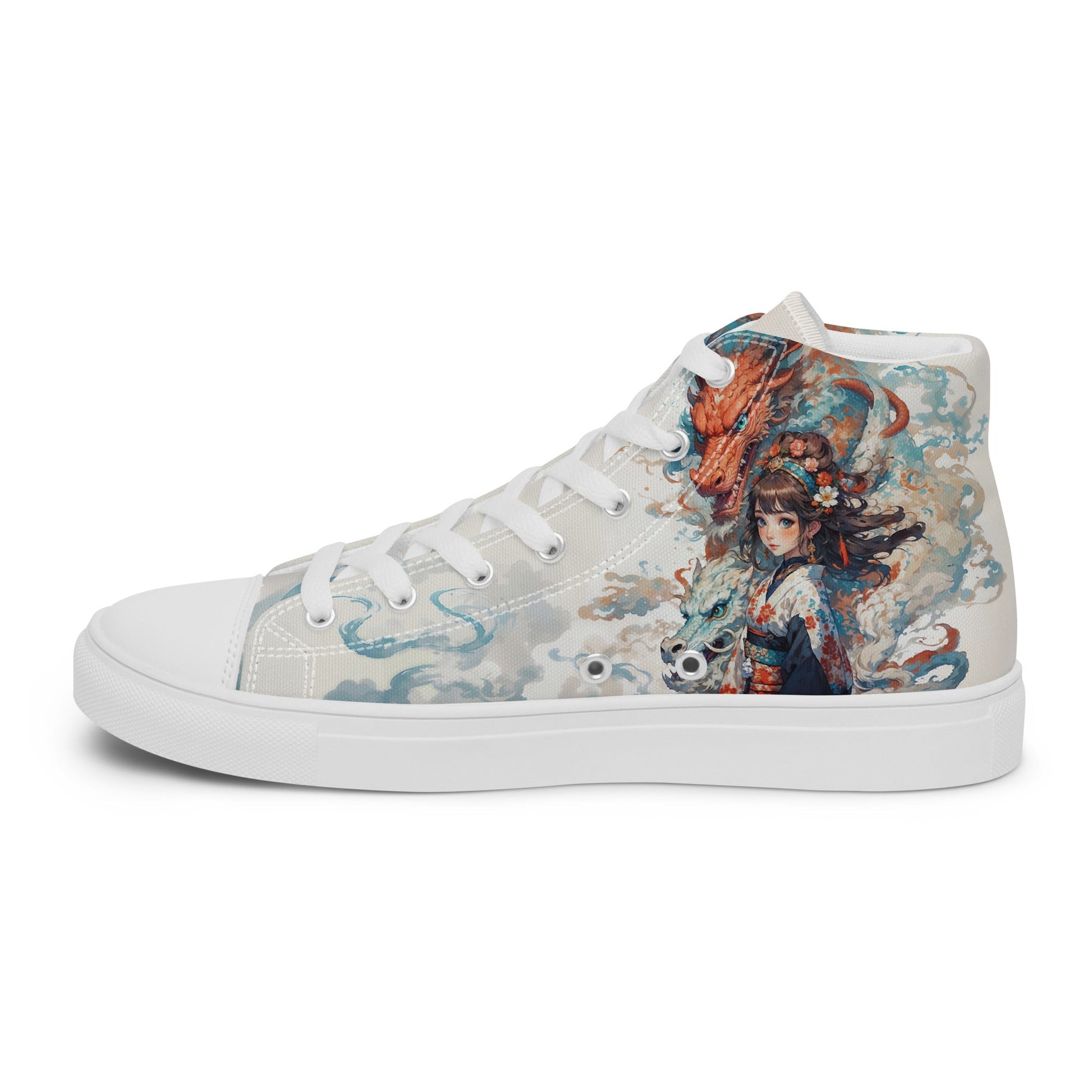 Unisex high top canvas shoes - Two Dragons - LucyKay store