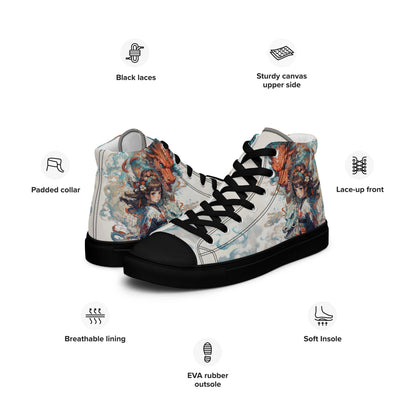 Unisex high top canvas shoes - Two Dragons - LucyKay store