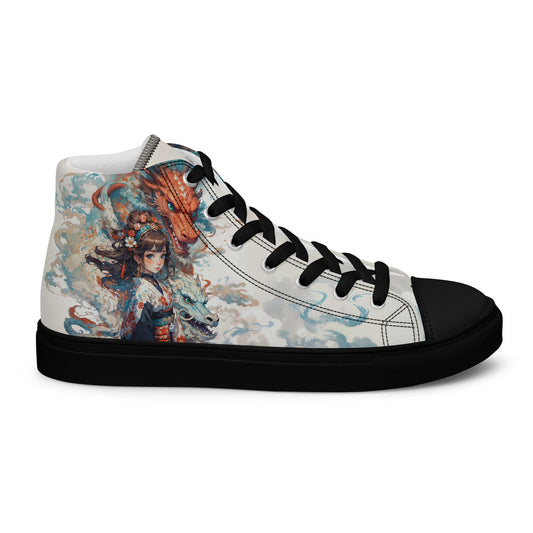 Unisex high top canvas shoes - Two Dragons - LucyKay store