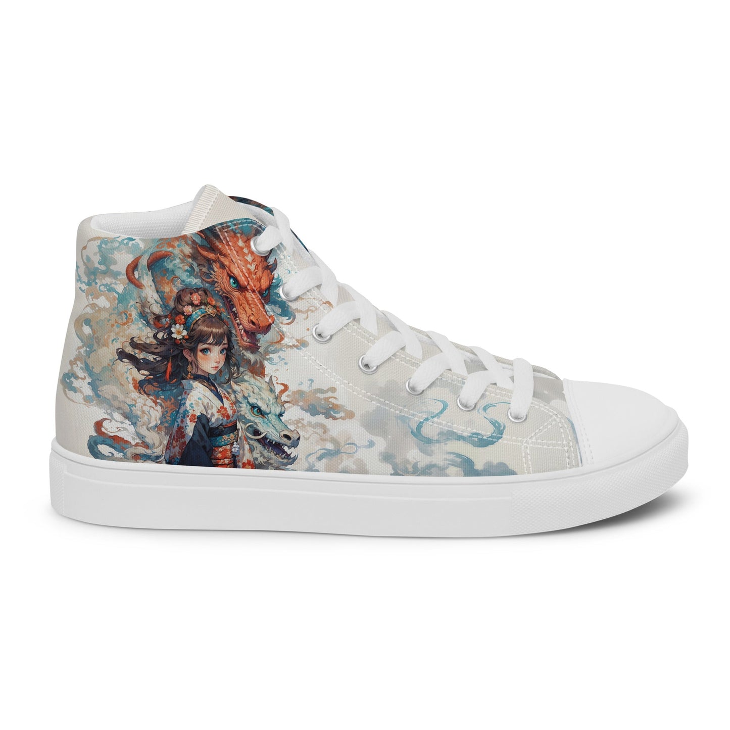 Unisex high top canvas shoes - Two Dragons - LucyKay store