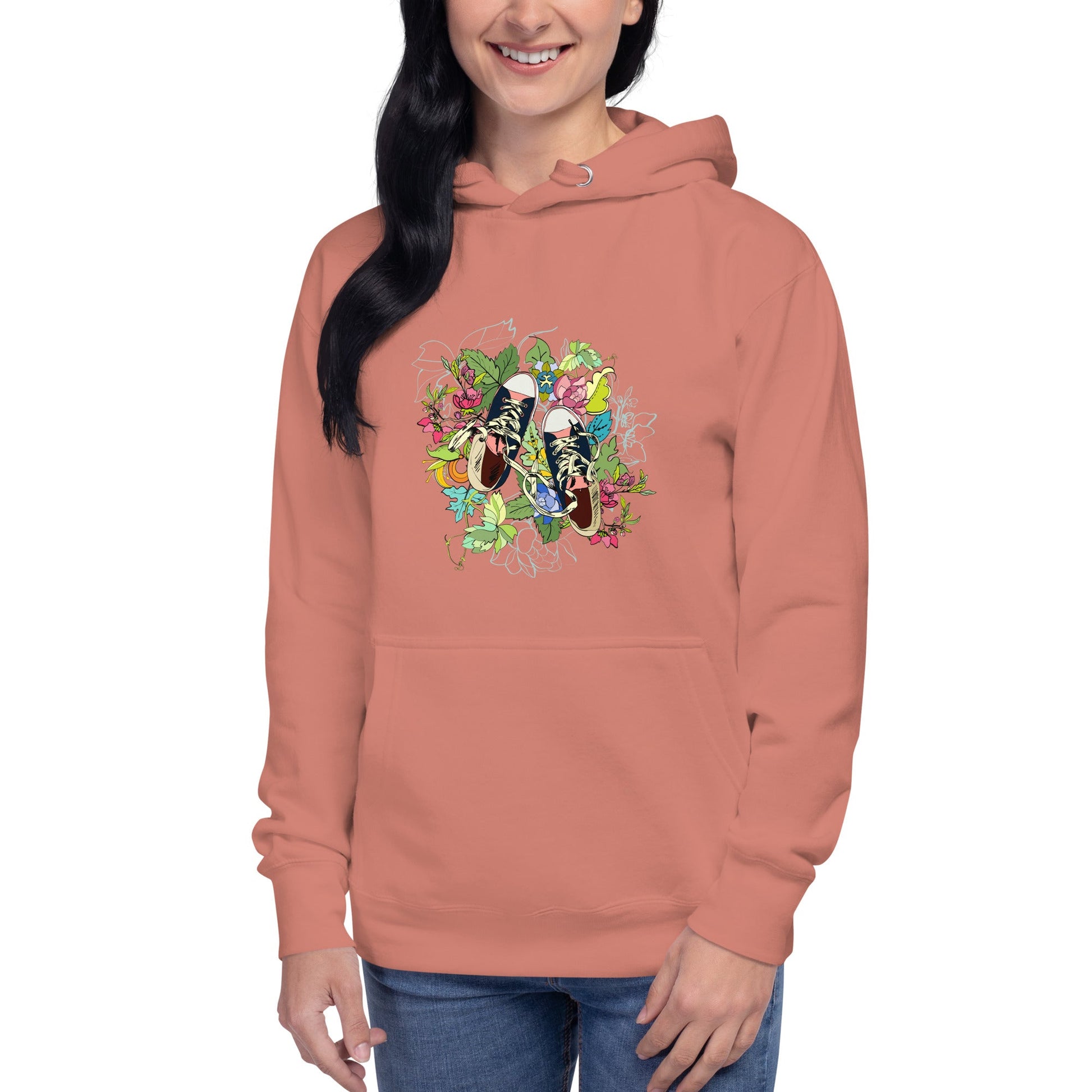 Floral Sneaker Hoodie | Unisex Streetwear Graphic Sweatshirt - LucyKay store