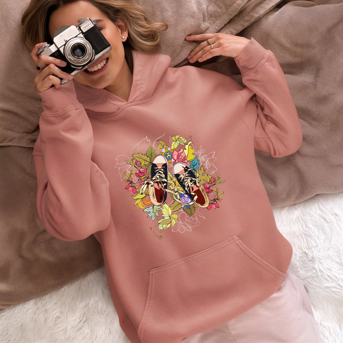 Floral Sneaker Hoodie | Unisex Streetwear Graphic Sweatshirt - LucyKay store