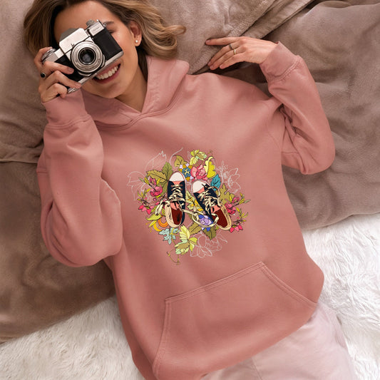 Floral Sneaker Hoodie | Unisex Streetwear Graphic Sweatshirt - LucyKay store