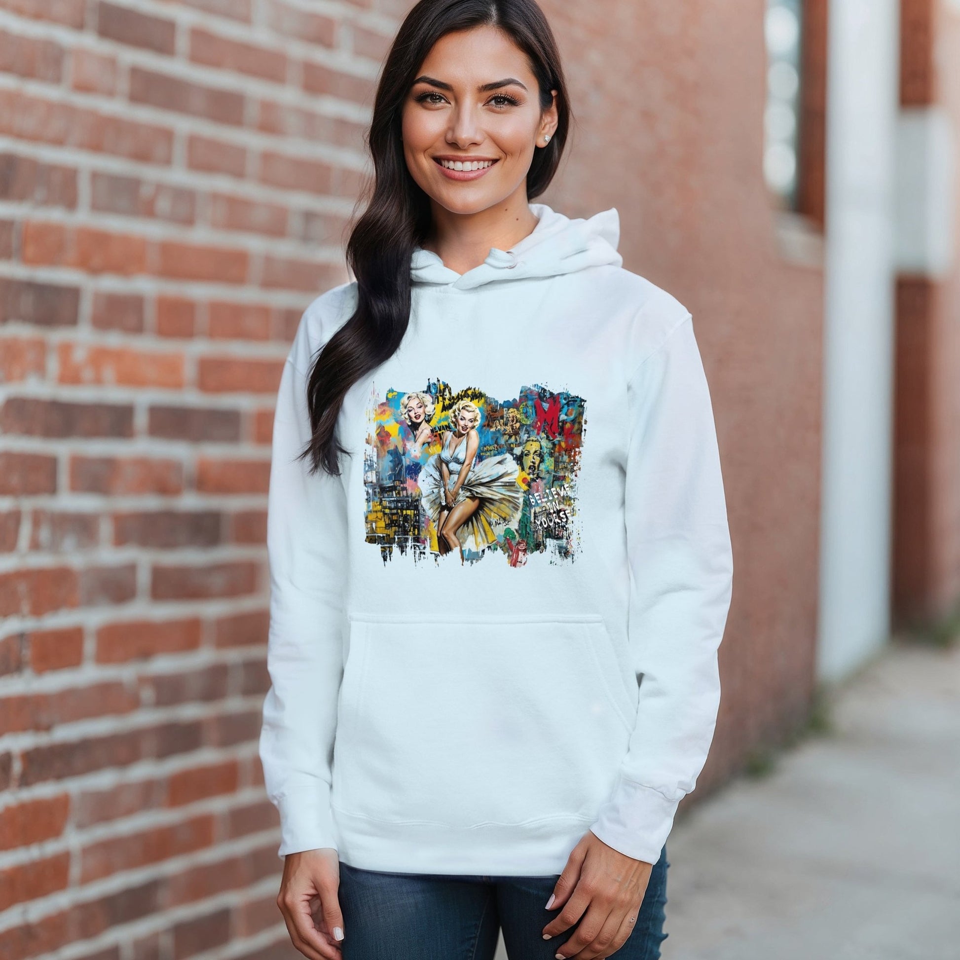 Vintage Hollywood Pop Art Hoodie - Unisex Urban Graphic Pullover - LucyKay store