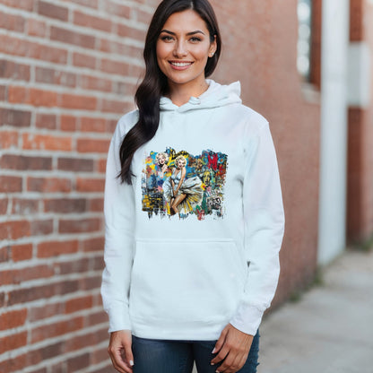 Vintage Hollywood Pop Art Hoodie - Unisex Urban Graphic Pullover - LucyKay store