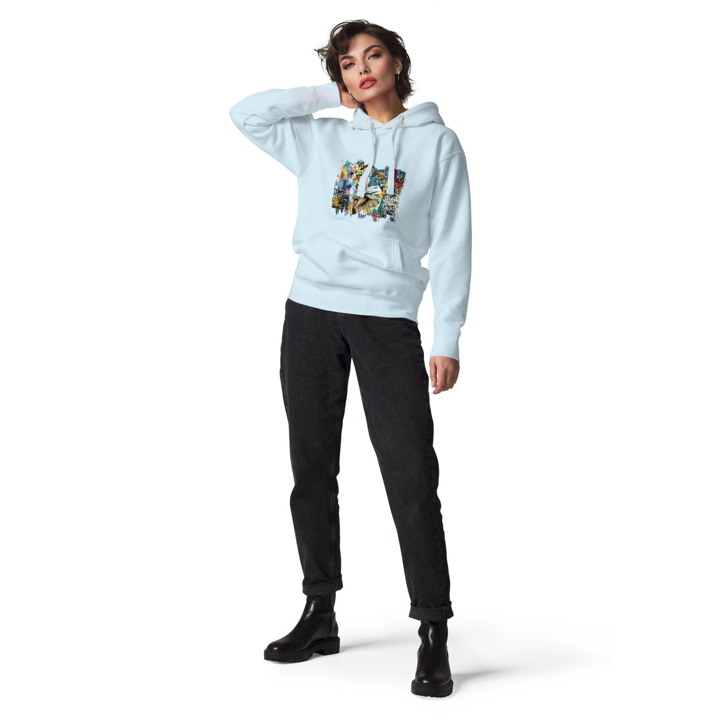 Vintage Hollywood Pop Art Hoodie - Unisex Urban Graphic Pullover - LucyKay store