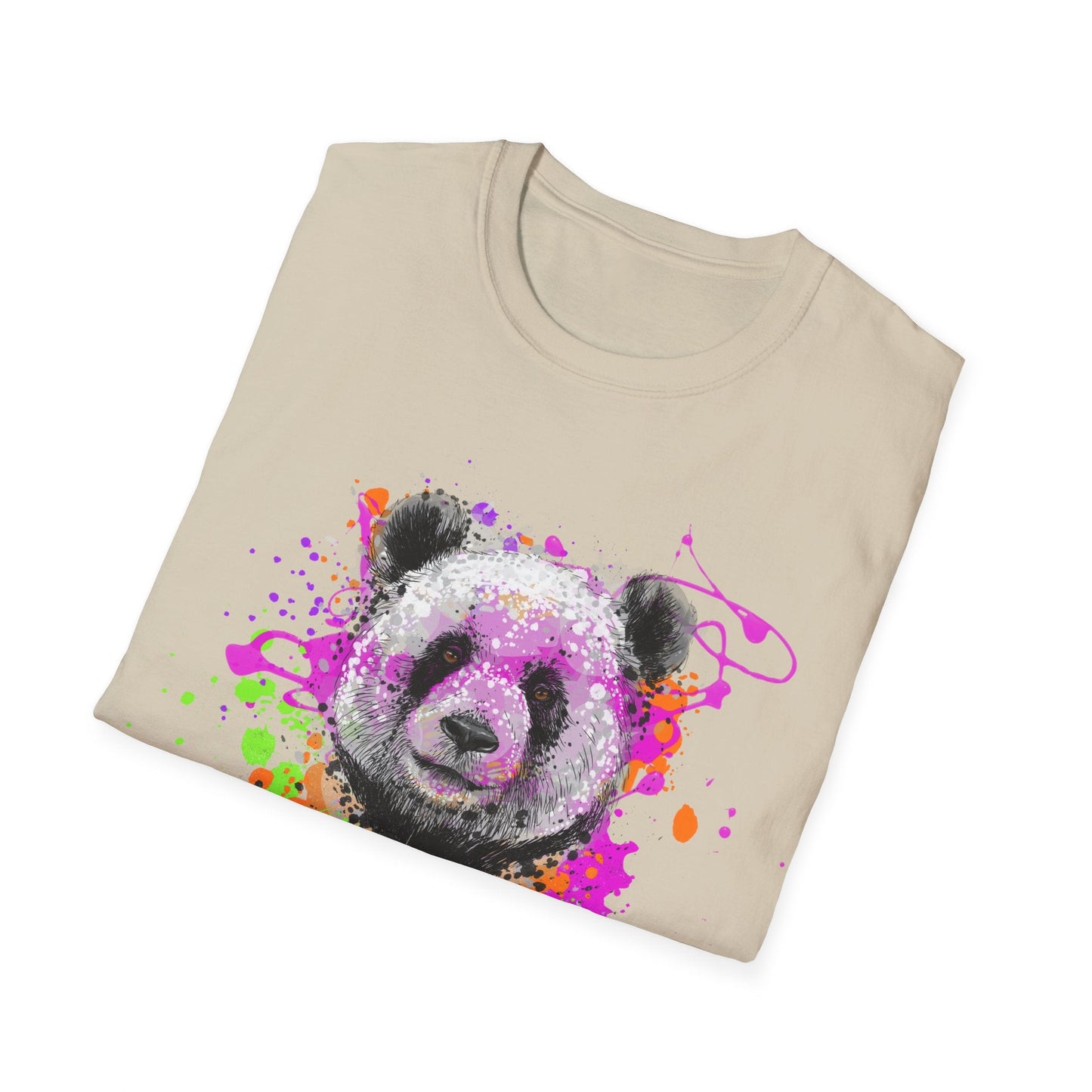 Black & White Panda Print Shirt - Unisex Cotton Graphic Tee - LucyKay store