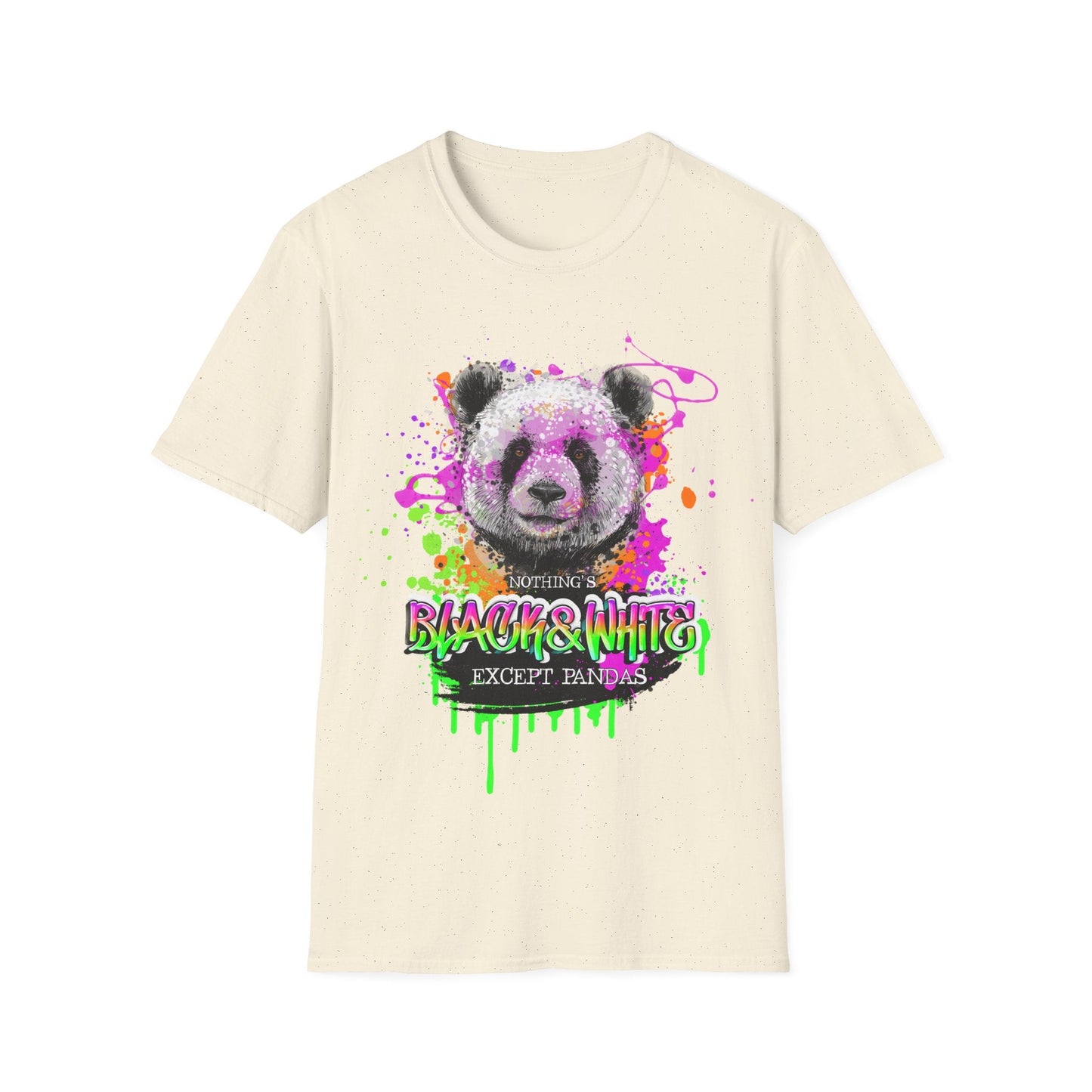 Black & White Panda Print Shirt - Unisex Cotton Graphic Tee - LucyKay store
