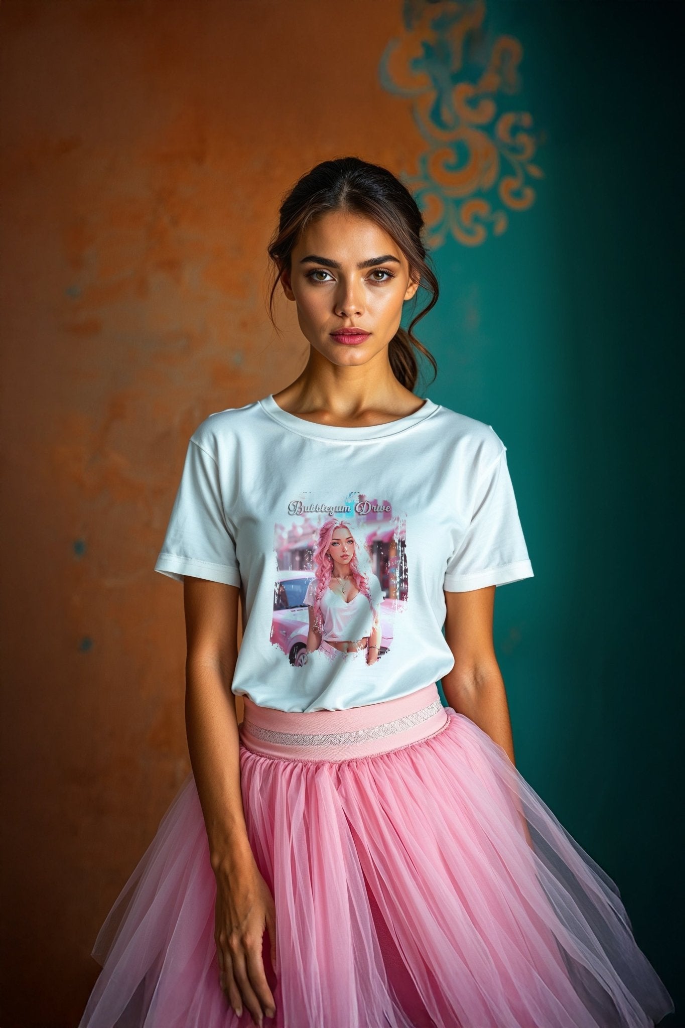 Bubblegum Drive T-Shirt - Pink Car Unisex Cotton Tee - LucyKay store