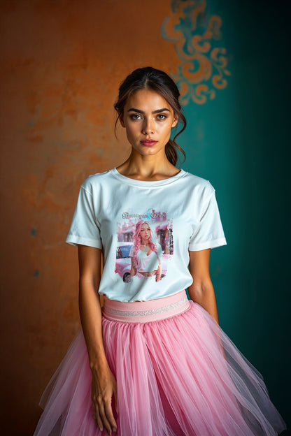Bubblegum Drive T-Shirt - Pink Car Unisex Cotton Tee - LucyKay store
