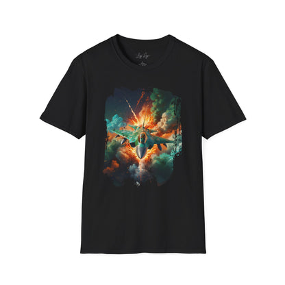 Fighter Jet T-Shirt Unisex - Military Graphic Softstyle Tee - LucyKay store