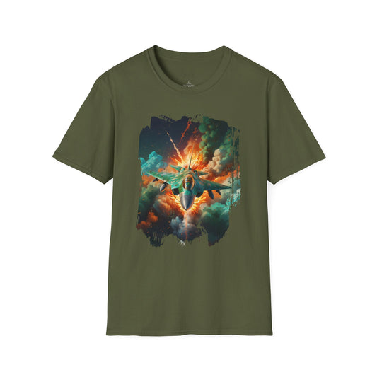Fighter Jet T-Shirt Unisex - Military Graphic Softstyle Tee - LucyKay store