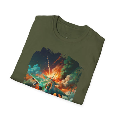 Fighter Jet T-Shirt Unisex - Military Graphic Softstyle Tee - LucyKay store