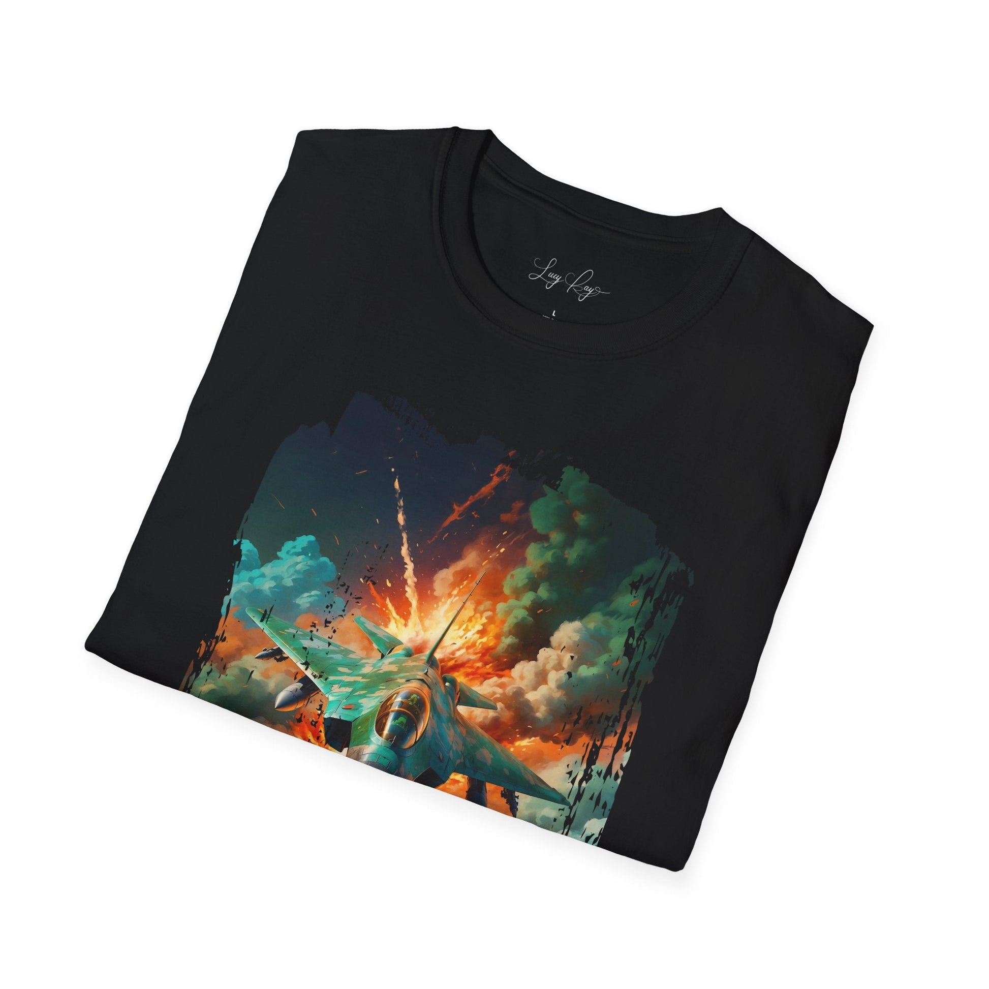 Fighter Jet T-Shirt Unisex - Military Graphic Softstyle Tee - LucyKay store