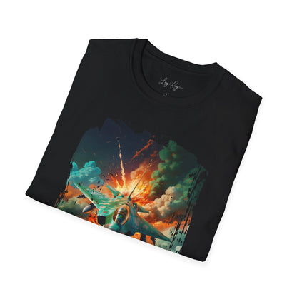 Fighter Jet T-Shirt Unisex - Military Graphic Softstyle Tee - LucyKay store