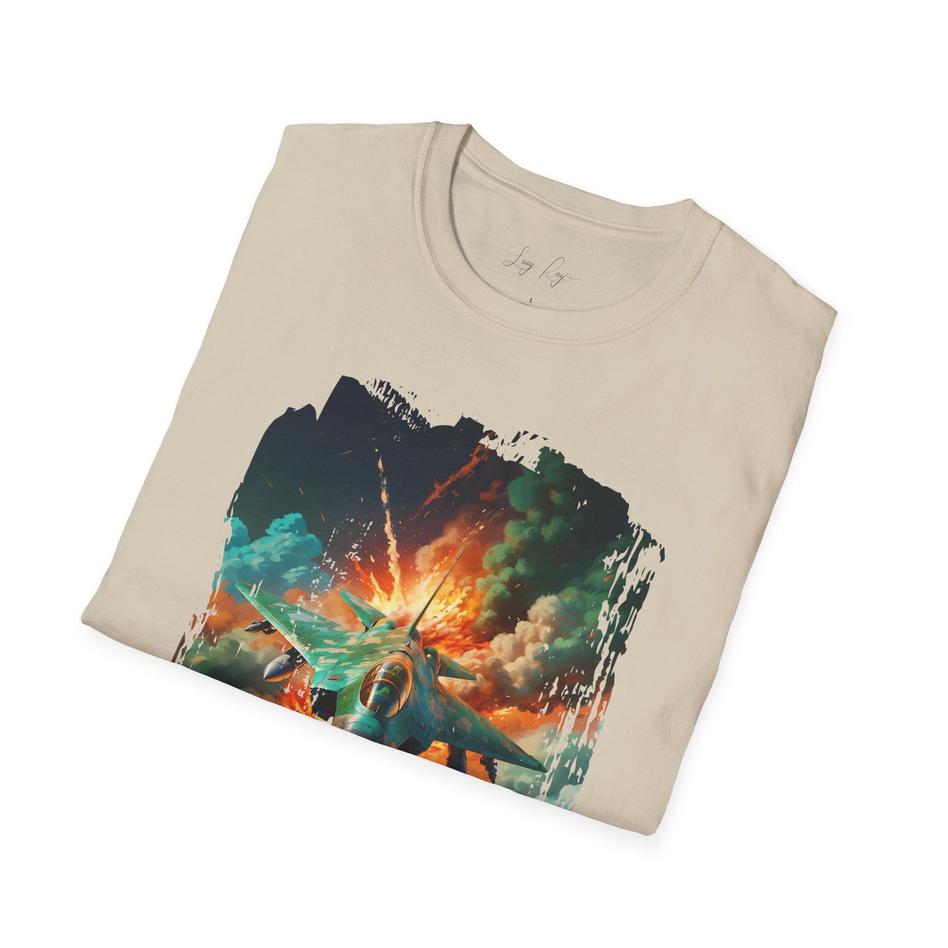 Fighter Jet T-Shirt Unisex - Military Graphic Softstyle Tee - LucyKay store