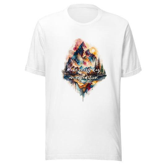 The Expedition Tee | Watercolor Mountain Graphic T-Shirt - LucyKay store