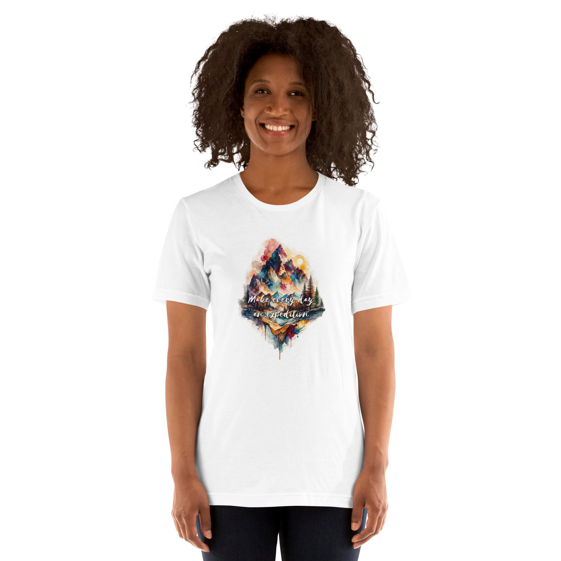 The Expedition Tee | Watercolor Mountain Graphic T-Shirt - LucyKay store