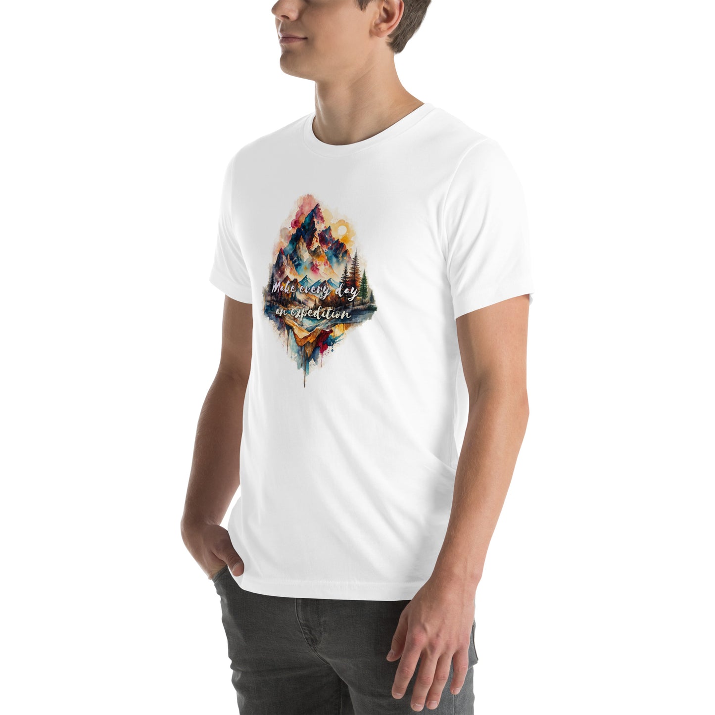 The Expedition Tee | Watercolor Mountain Graphic T-Shirt - LucyKay store
