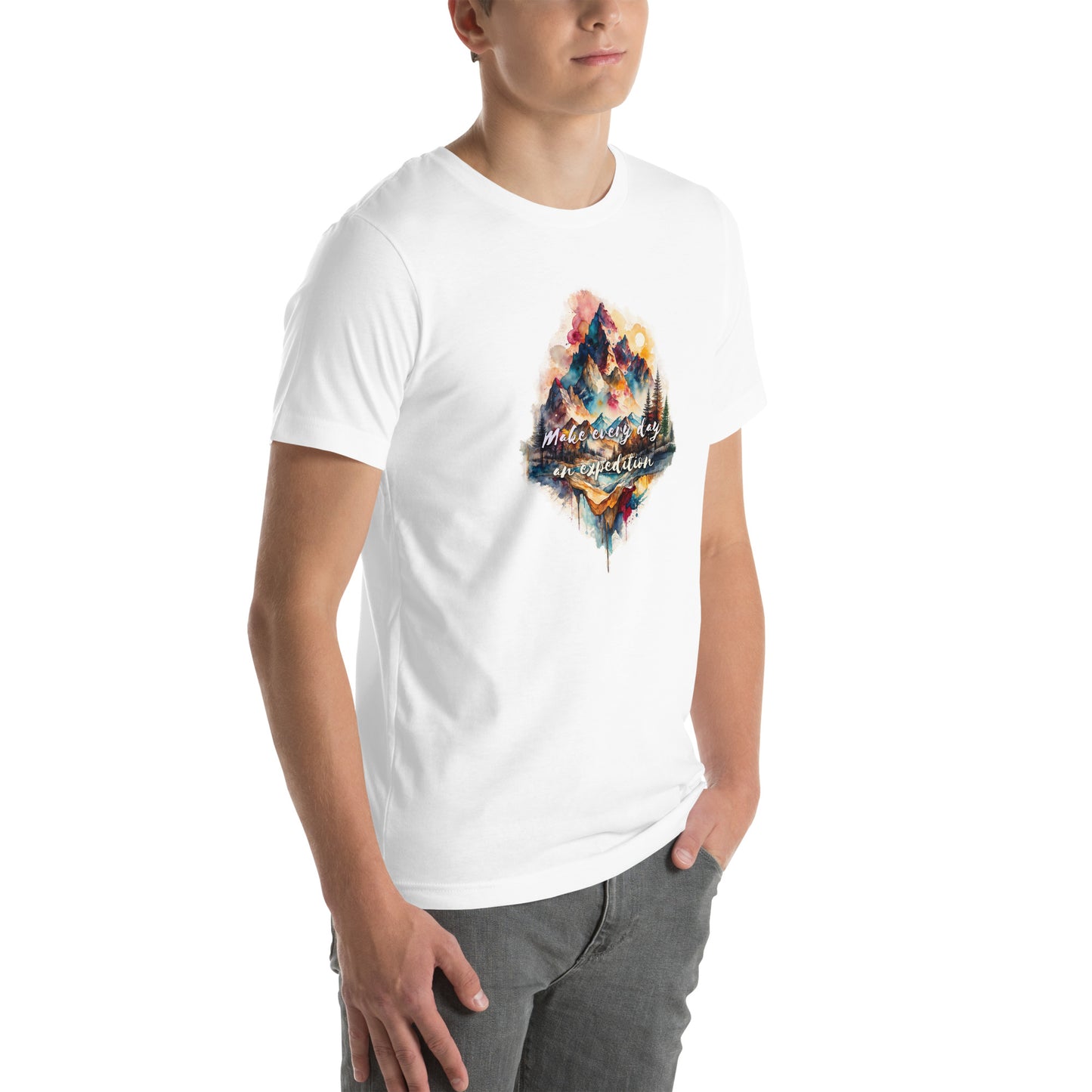 The Expedition Tee | Watercolor Mountain Graphic T-Shirt - LucyKay store