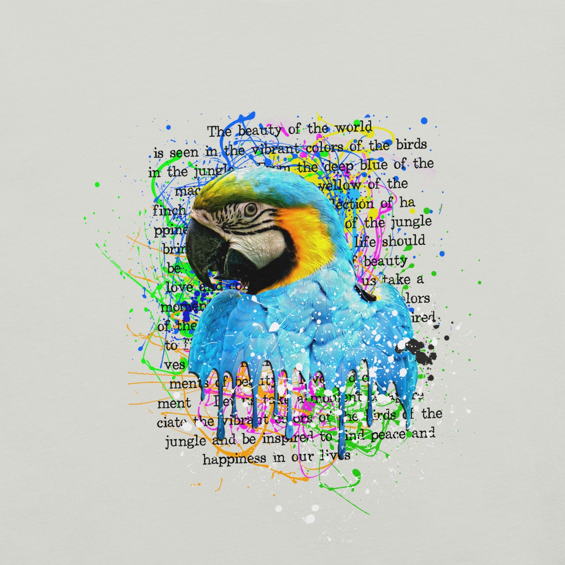 Watercolor Macaw Bird Tee - Tropical Graphic Print Unisex Shirt - LucyKay store