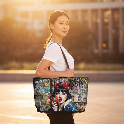 Pop Art Snow White Shoulder Bag | Urban Graffiti PU Leather - LucyKay store