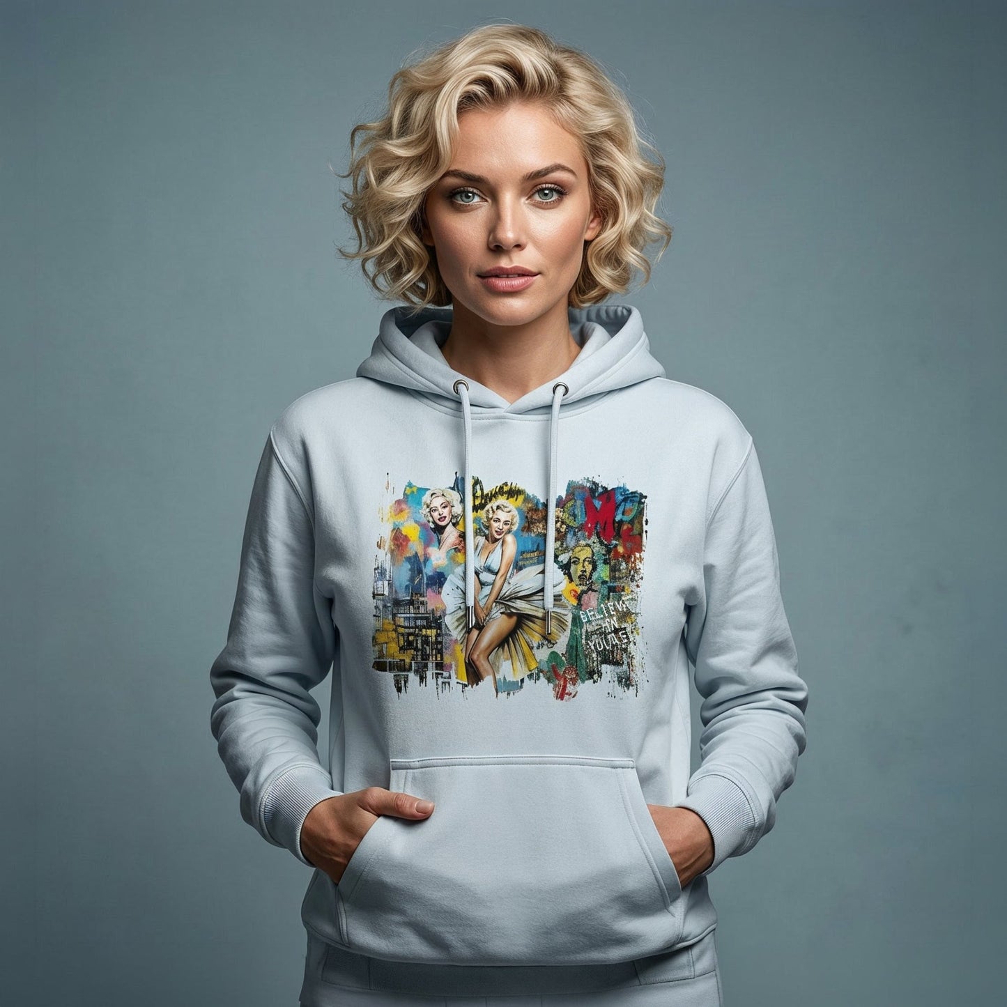 Vintage Hollywood Pop Art Hoodie - Unisex Urban Graphic Pullover - LucyKay store