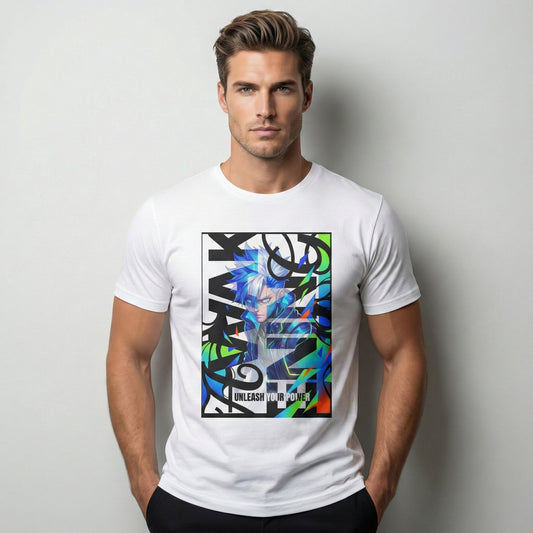 Neon Graffiti Anime T-Shirt | Abstract Street Art Portrait Tee - LucyKay store