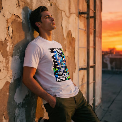 Neon Graffiti Anime T-Shirt | Abstract Street Art Portrait Tee - LucyKay store