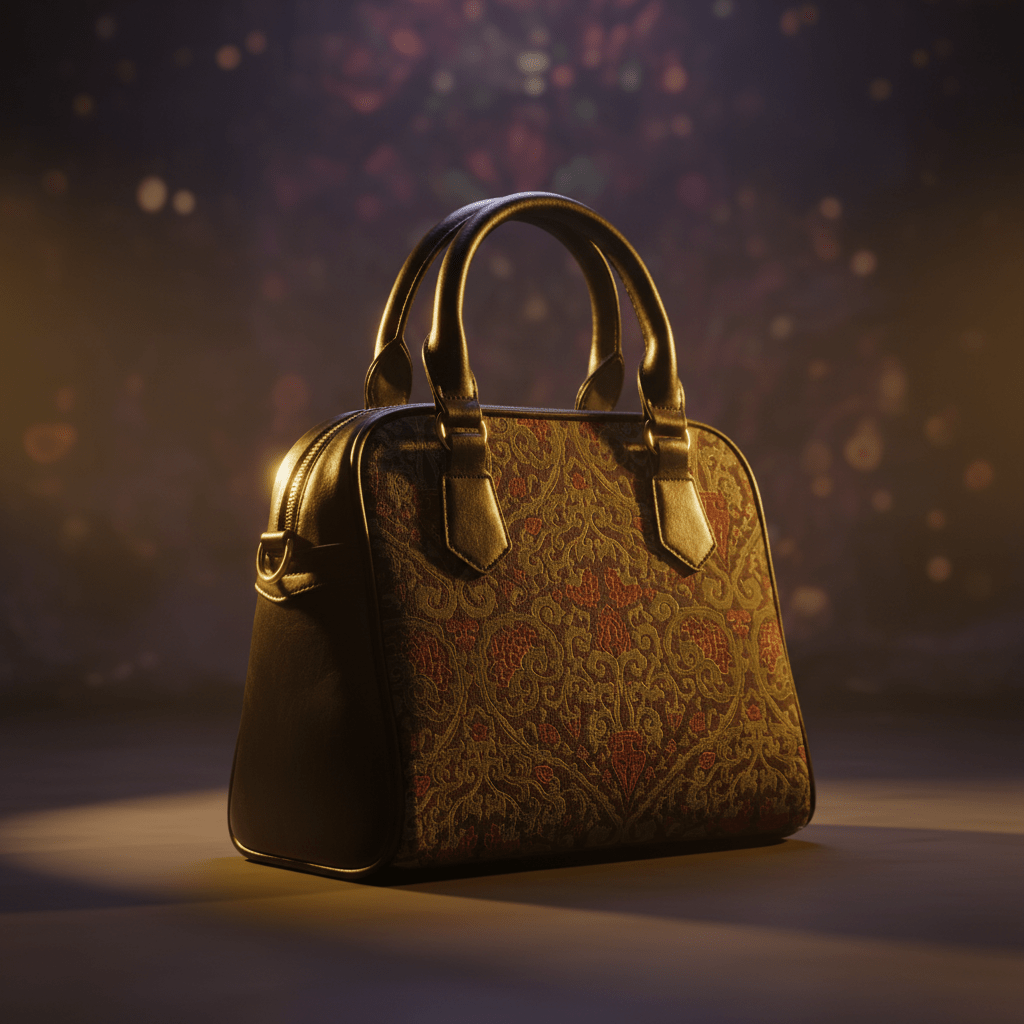 Vintage Damask Handbag – Olive & Rust Tapestry Shoulder Bag - LucyKay store