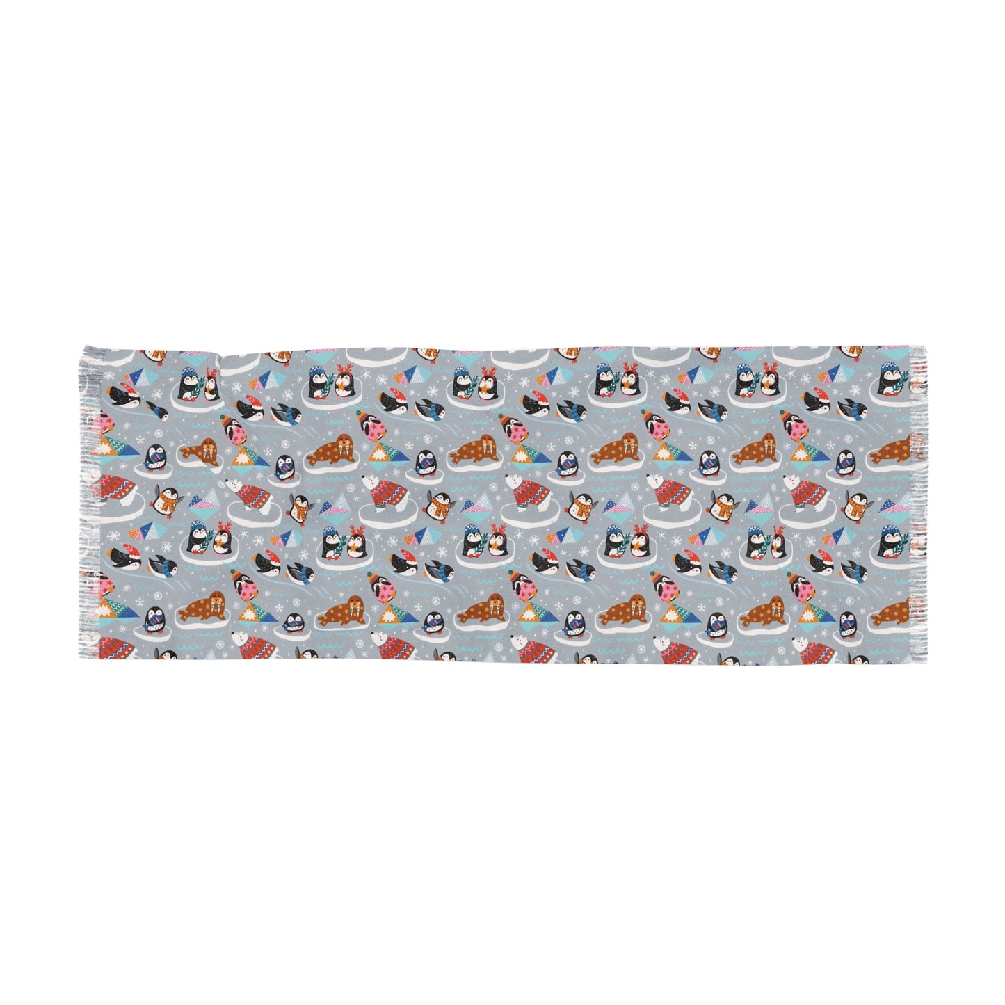 Whimsical Light Scarf with Playful Food & Animal Prints - LucyKay store