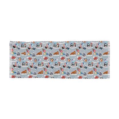 Whimsical Light Scarf with Playful Food & Animal Prints - LucyKay store