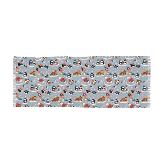Whimsical Light Scarf with Playful Food & Animal Prints - LucyKay store