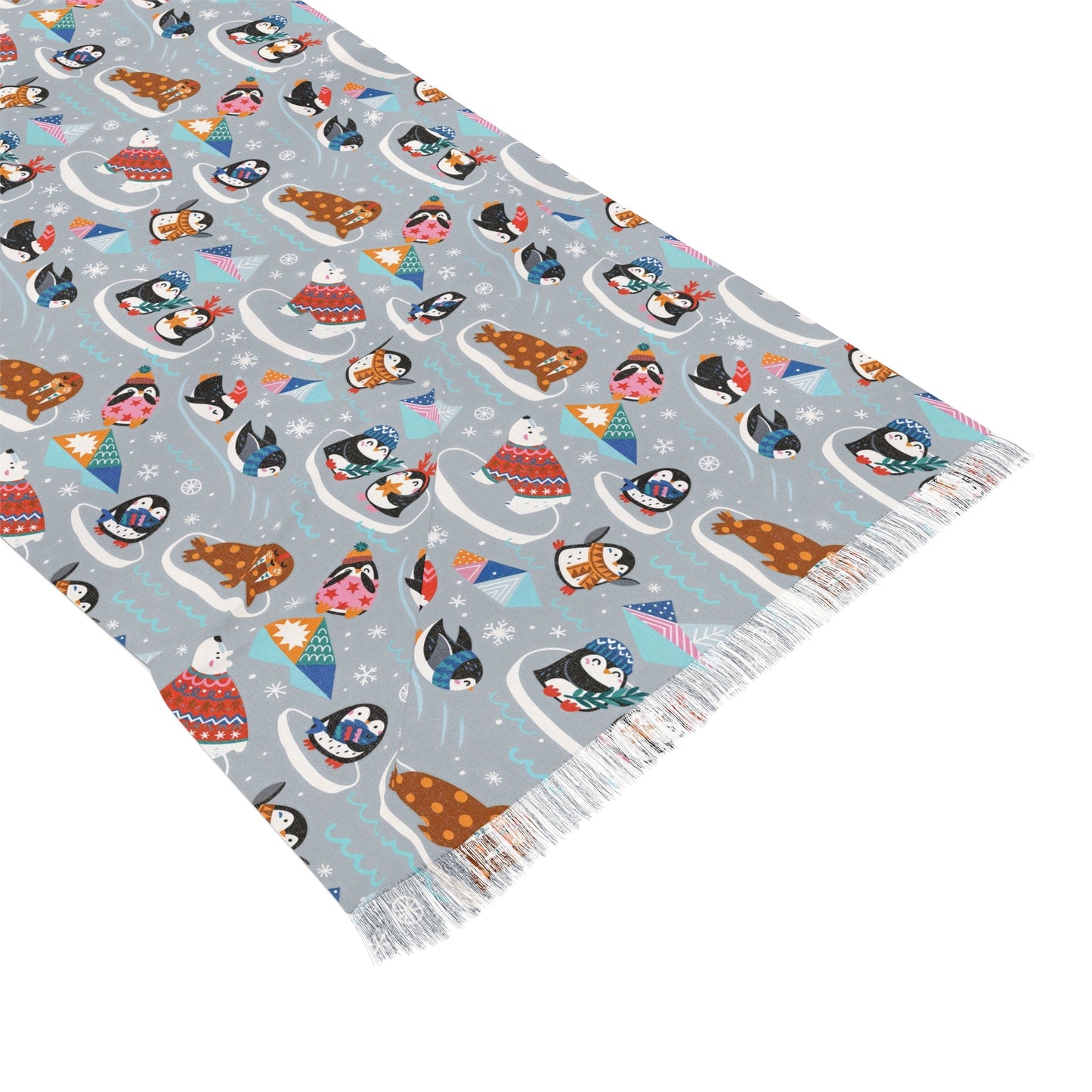 Whimsical Light Scarf with Playful Food & Animal Prints - LucyKay store