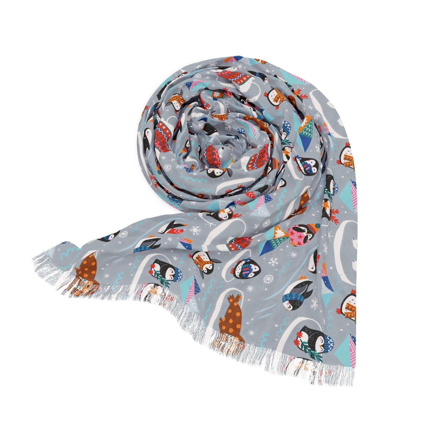 Whimsical Light Scarf with Playful Food & Animal Prints - LucyKay store