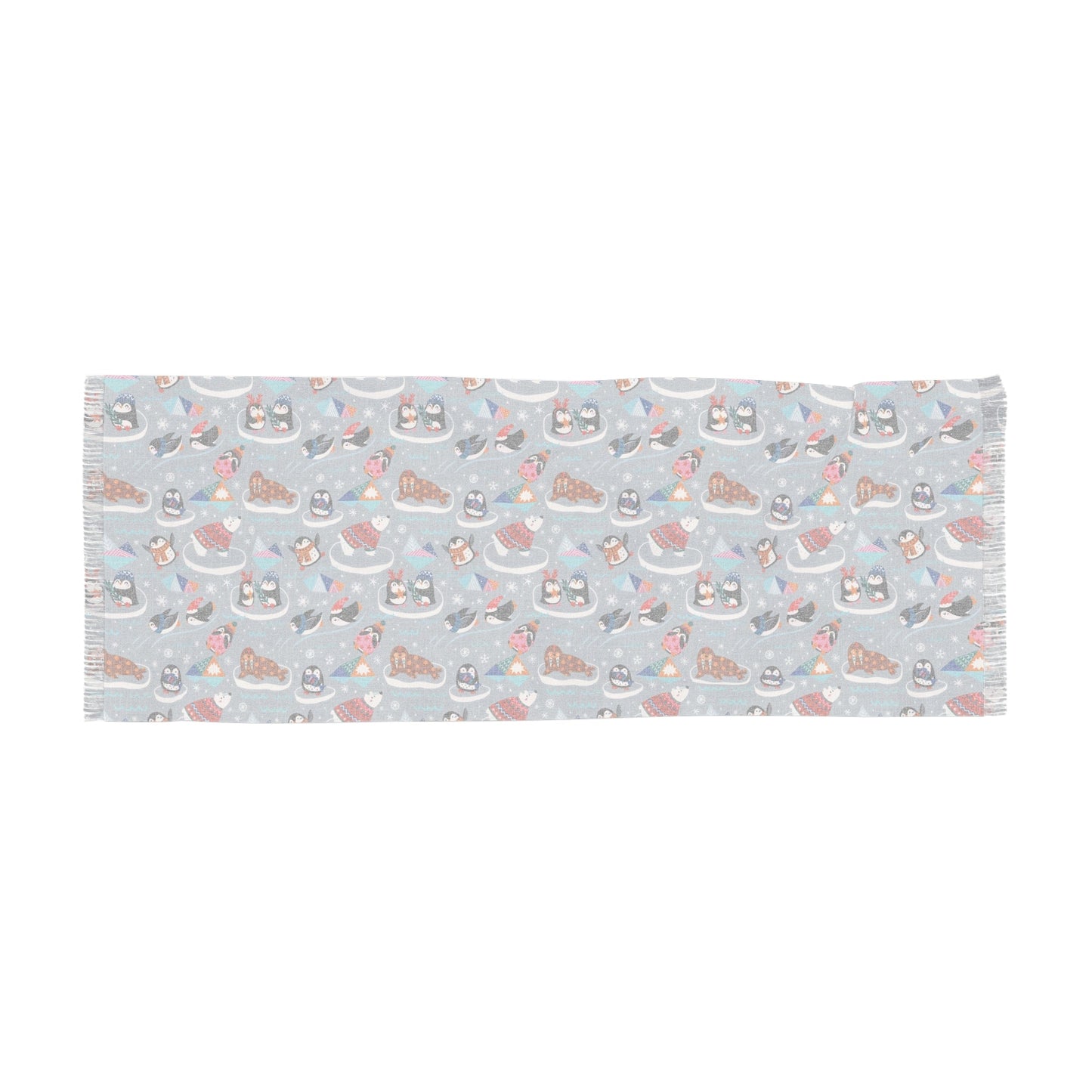Whimsical Light Scarf with Playful Food & Animal Prints - LucyKay store