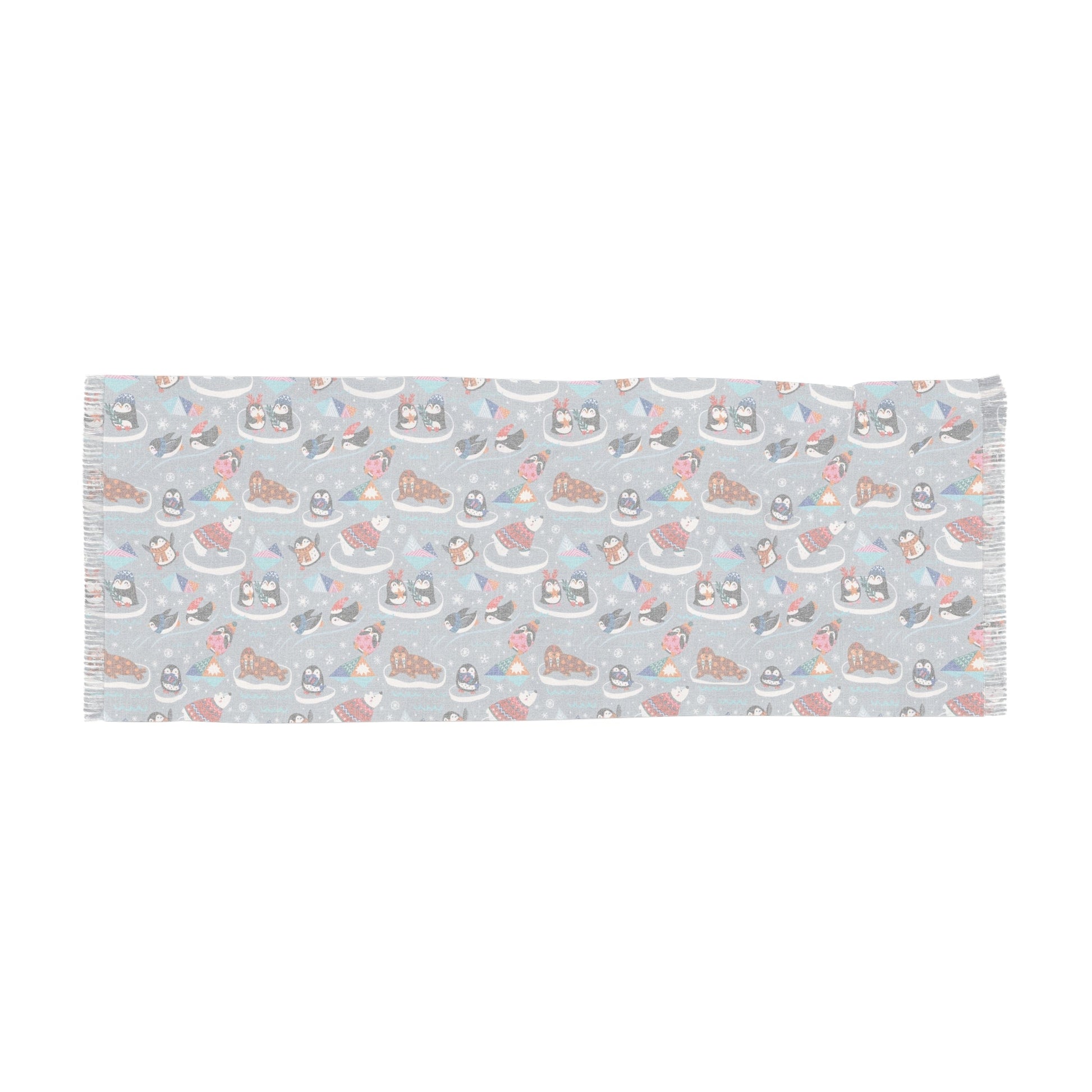 Whimsical Light Scarf with Playful Food & Animal Prints - LucyKay store