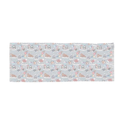 Whimsical Light Scarf with Playful Food & Animal Prints - LucyKay store