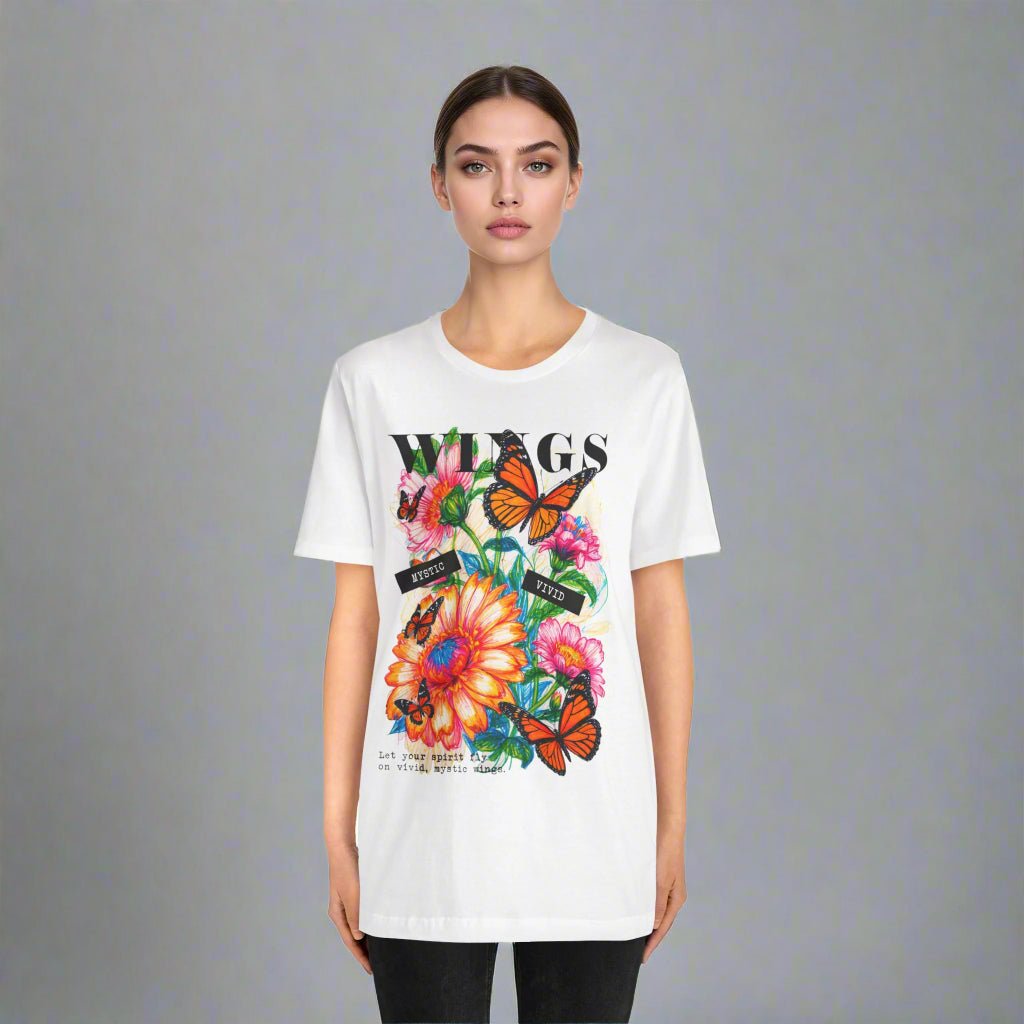 Butterfly T-Shirt | Colorful Floral Wings Graphic Tee - LucyKay store