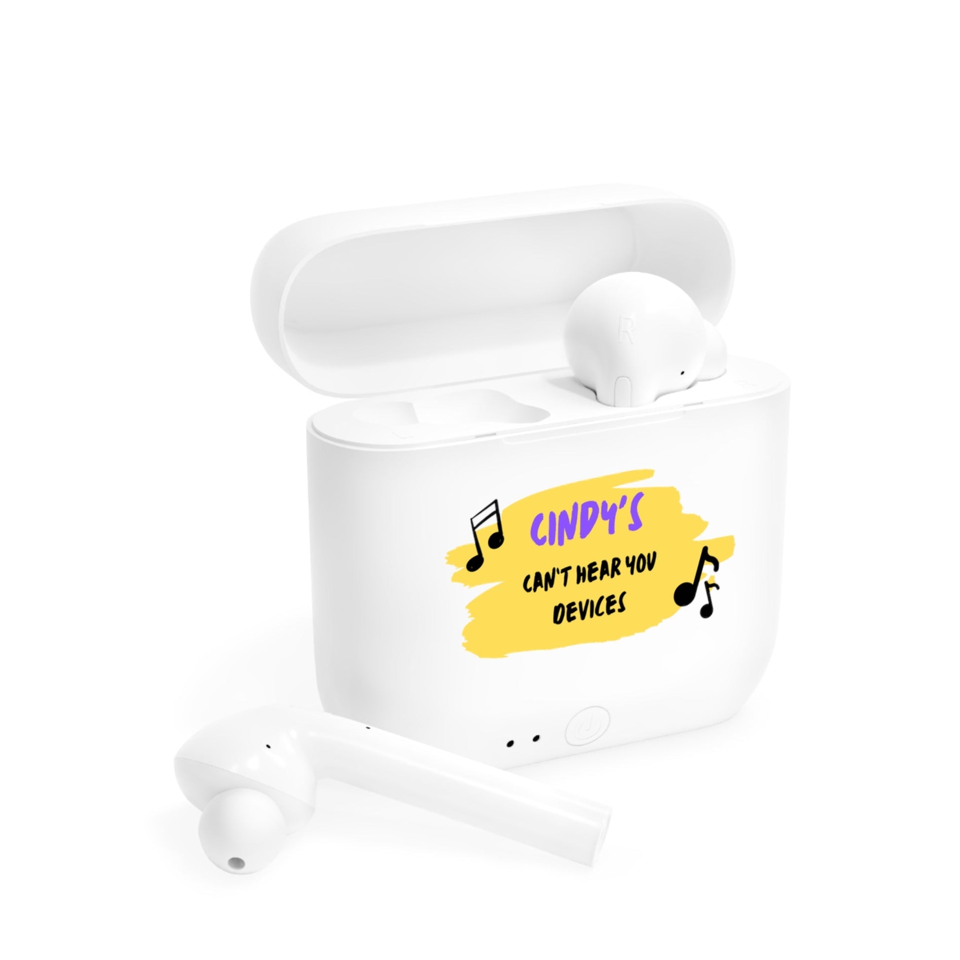 Wireless Earbuds - Personalized with [Your Name]'s Can't Hear You Devices - LucyKay store