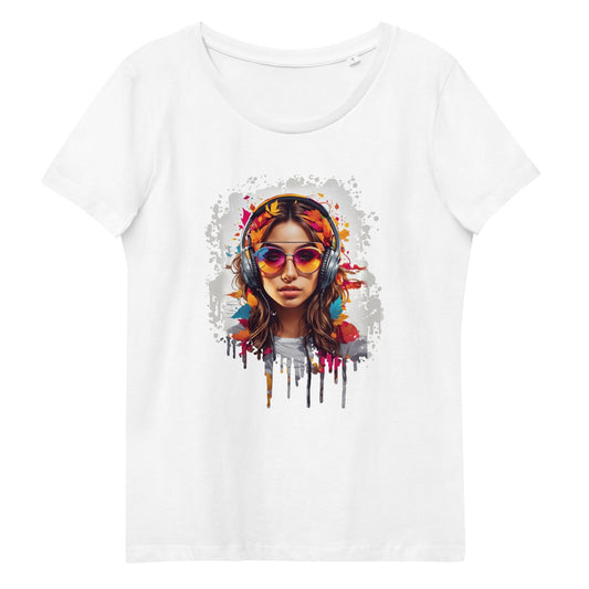 Women's fitted eco tee - Colorful Beats - LucyKay store
