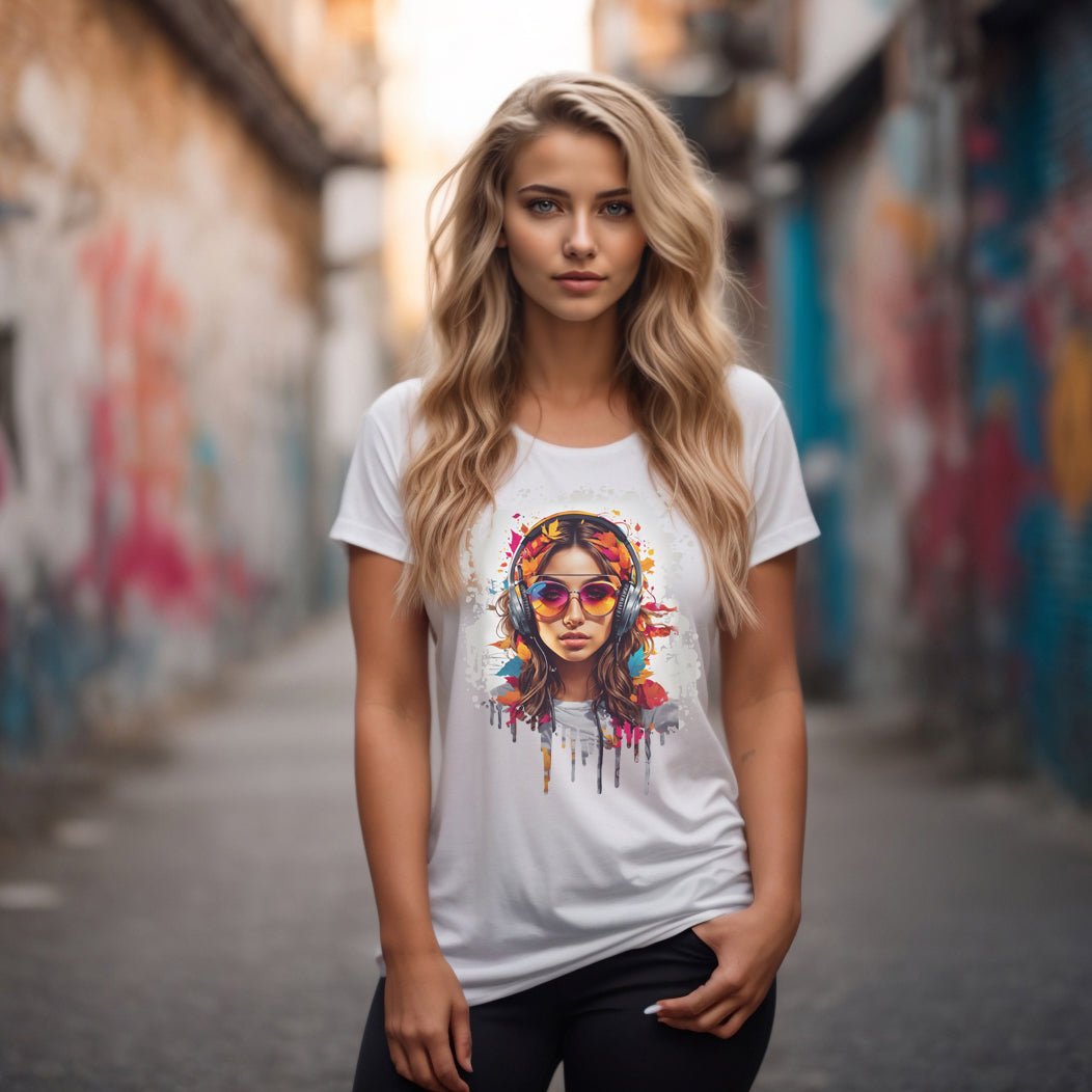Women's fitted eco tee - Colorful Beats - LucyKay store