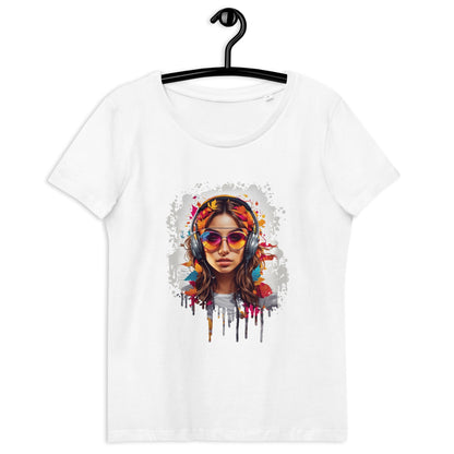 Women's fitted eco tee - Colorful Beats - LucyKay store