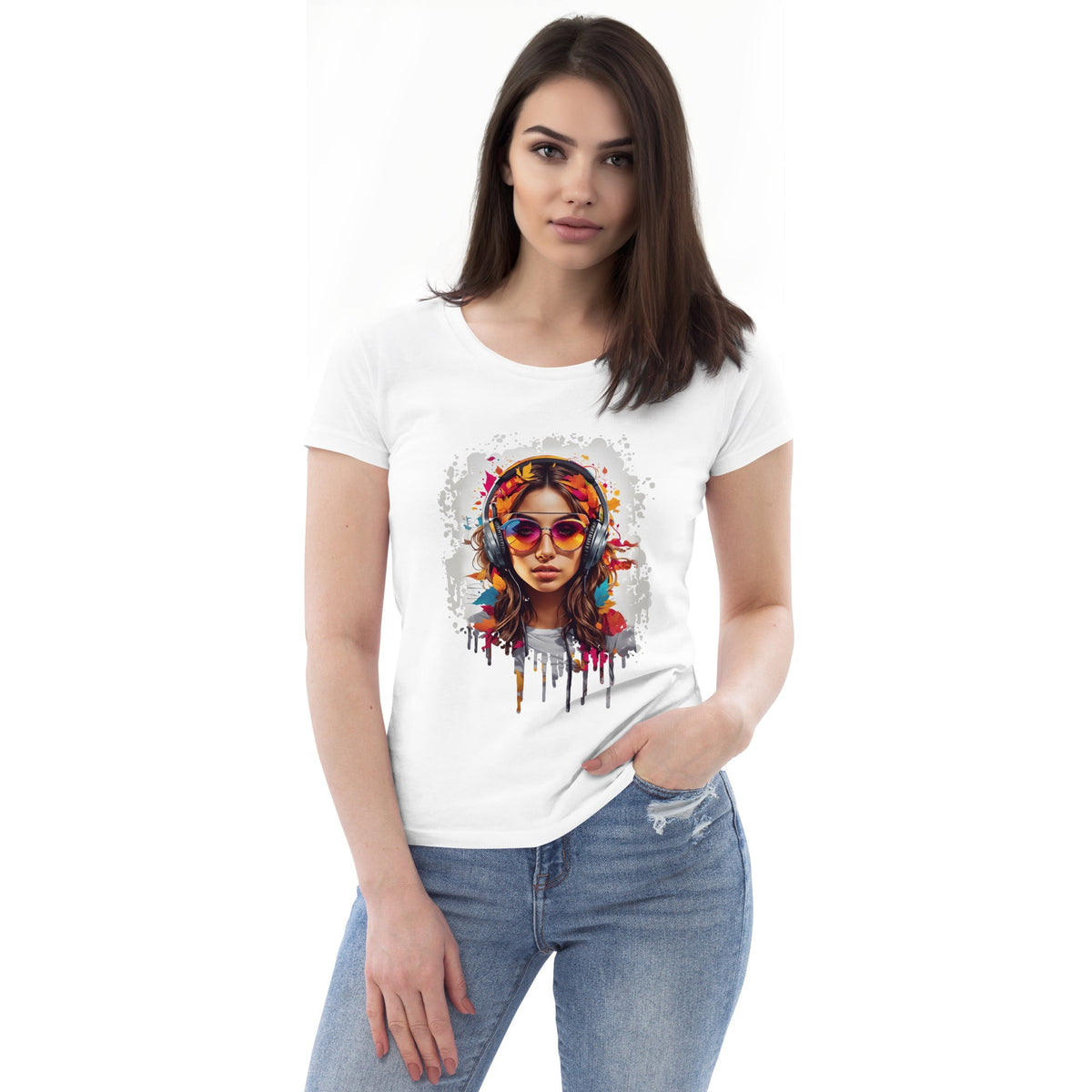 Women's fitted eco tee - Colorful Beats - LucyKay store