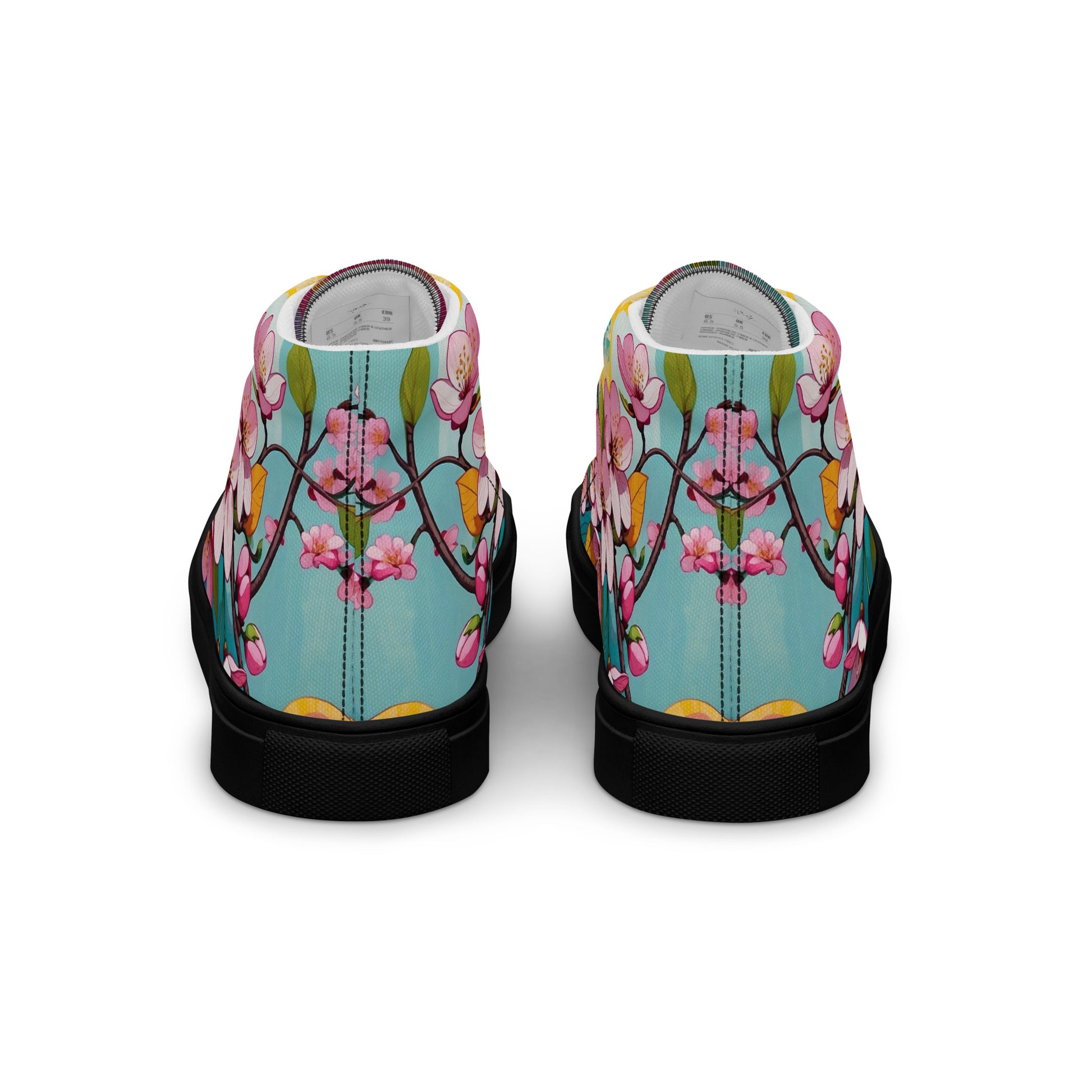 Women’s Floral High Top Sneakers – Colorful Canvas Streetwear Shoes - LucyKay store
