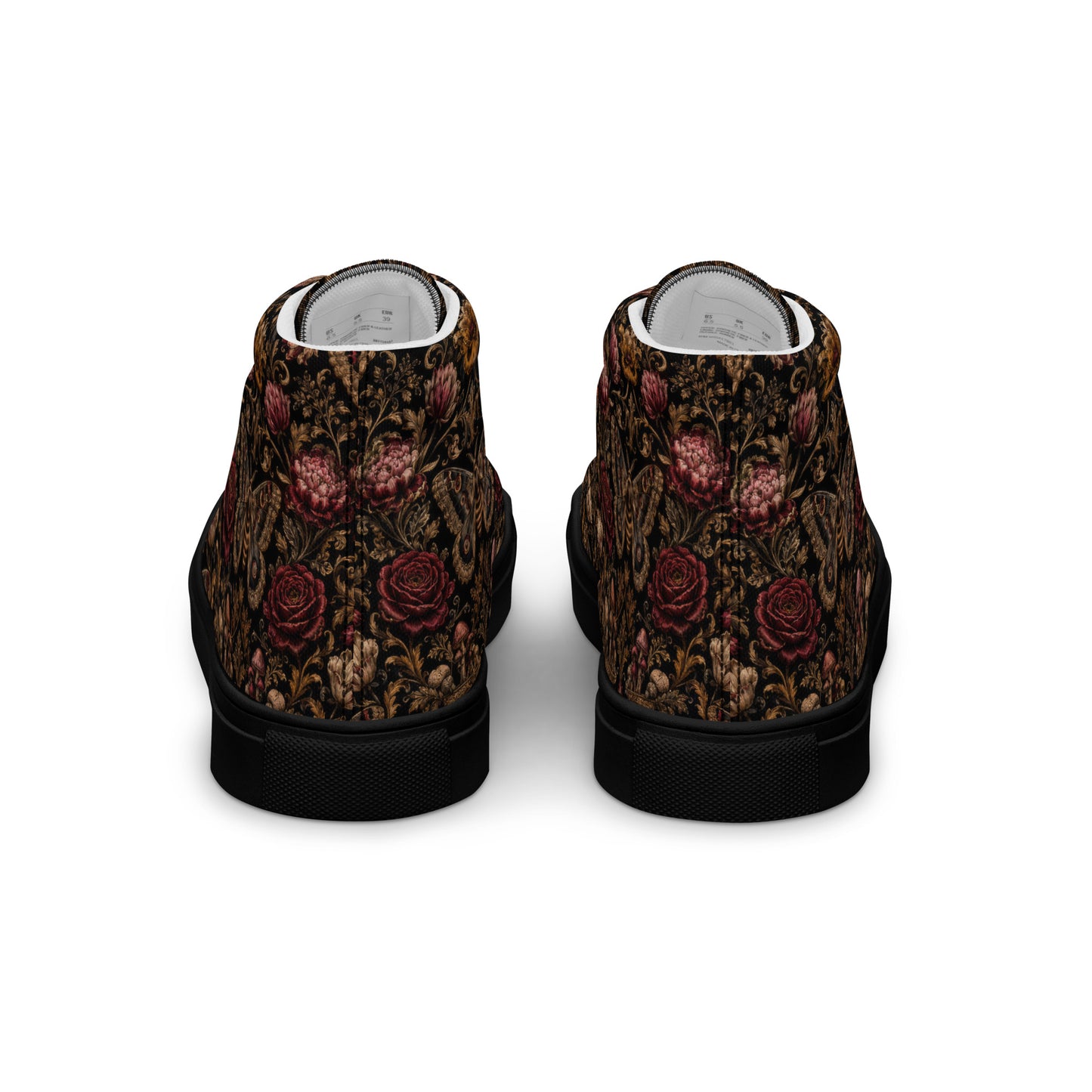 Dark Romantic High Top Canvas Shoes – Gothic Floral