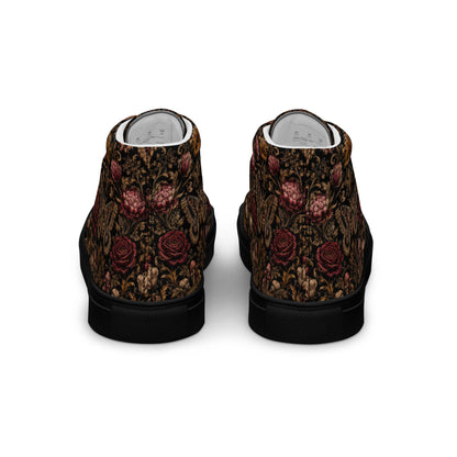 Dark Romantic High Top Canvas Shoes – Gothic Floral