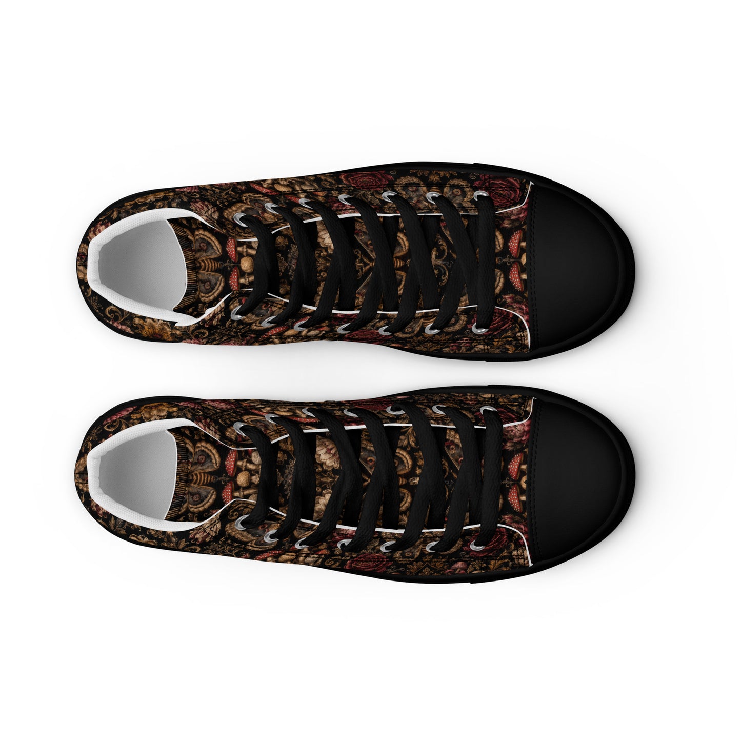 Dark Romantic High Top Canvas Shoes – Gothic Floral