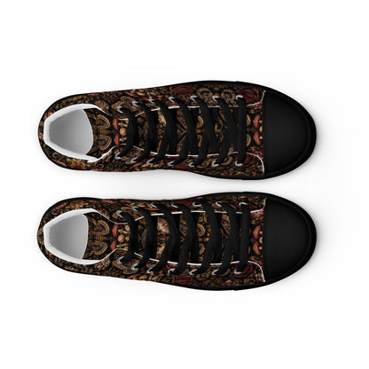 Dark Romantic High Top Canvas Shoes – Gothic Floral