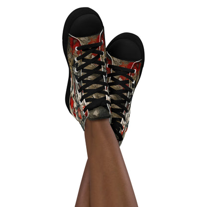 Women's Floral High - Top Canvas Sneakers | Comfortable Artistic Shoes - LucyKay store